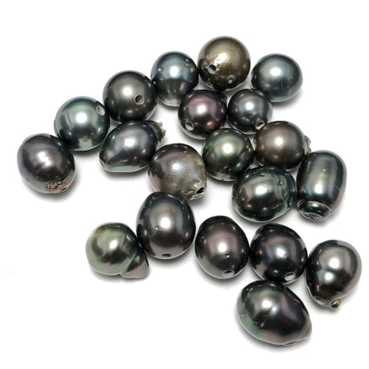 11-13 mm Tahitian Large Hole Pearls, Drop Shape, 2mm Drill from Top to Bottom, 1 Piece randomly pick, TAHLH032