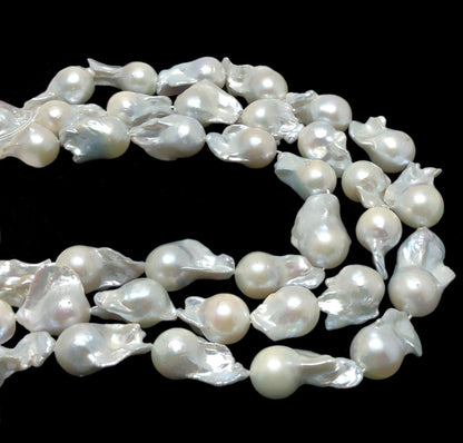Baroque Pearls 13-16mm, Freshwater Pearls White, Single Piece or Full Strand. BAR008