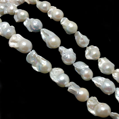 Baroque Pearls 14-17mm, Freshwater Pearls White, Single Piece or Full Strand. BAR010