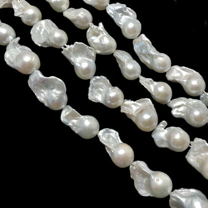 Baroque Pearls 13-17mm, Freshwater Pearls White, Single Piece or Full Strand. BAR018