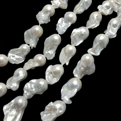 Baroque Pearls 13-17mm, Freshwater Pearls White, Single Piece or Full Strand. BAR018