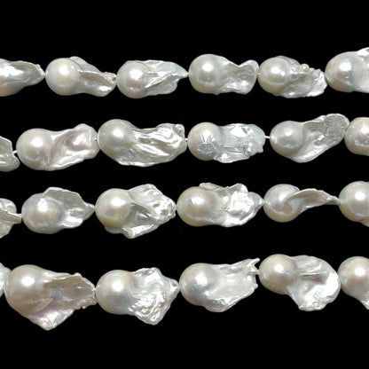 Baroque Pearls 13-17mm, Freshwater Pearls White, Single Piece or Full Strand. BAR018