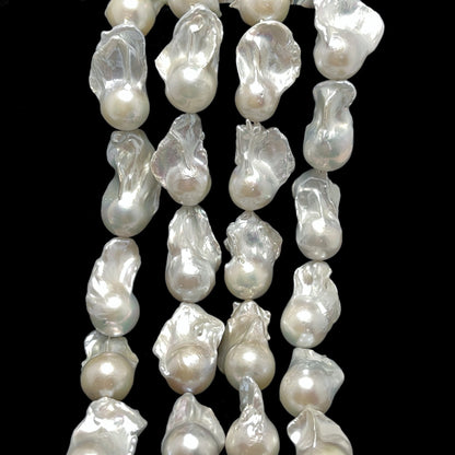 Baroque Pearls 13-17mm, Freshwater Pearls White, Single Piece or Full Strand. BAR018