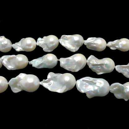 Baroque Pearls 13-16mm, Freshwater Pearls White, Single Piece or Full Strand. BAR008