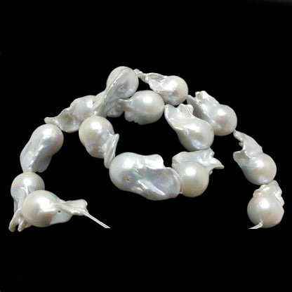 Baroque Pearls 13-16mm, Freshwater Pearls White, Single Piece or Full Strand. BAR008