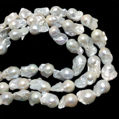 Baroque Pearls 14-17mm, Freshwater Pearls White, Single Piece or Full Strand. BAR010