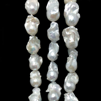 Baroque Pearls 14-17mm, Freshwater Pearls White, Single Piece or Full Strand. BAR010