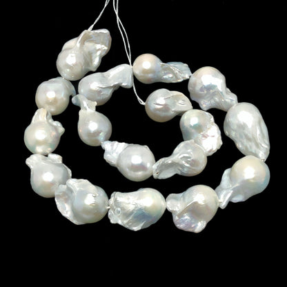 Baroque Pearls 14-17mm, Freshwater Pearls White, Single Piece or Full Strand. BAR010
