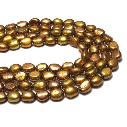 Nugget Freshwater Pearls, 6-7mm, Rice Shape , Copper Color, NUG031