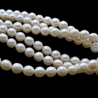 Freshwater Pearls 6-6.5mm Off Round, White Color, NRD014