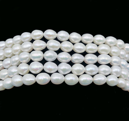 Edison Pearls 8-10mm, AAA Quality, Freshwater Pearl White, Excellent Luster Baroque Drop Shape, EDP014