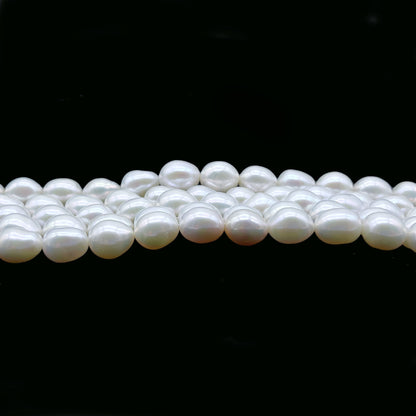 Edison Pearls 8-10mm, AAA Quality, Freshwater Pearl White, Excellent Luster Baroque Drop Shape, EDP014