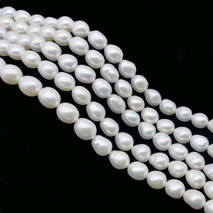 Edison Pearls 8-10mm, AAA Quality, Freshwater Pearl White, Excellent Luster Baroque Drop Shape, EDP014