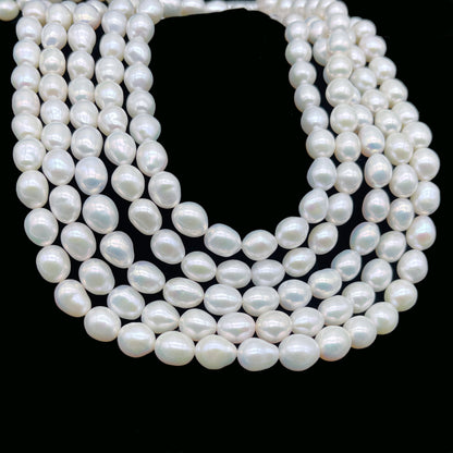 Edison Pearls 8-10mm, AAA Quality, Freshwater Pearl White, Excellent Luster Baroque Drop Shape, EDP014