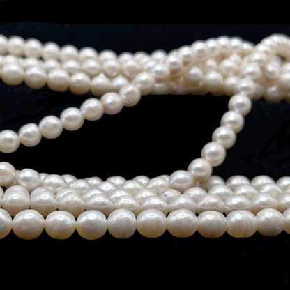 Freshwater Pearls 7 or 8mm Round White Color, Pearl Beads, SKU# NRD018