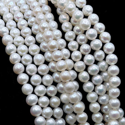 6-6.5mm Pearls, Round Freshwater Pearl Beads in White Color, SKU# NRD019
