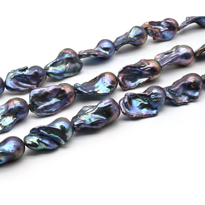 Peacock Baroque Pearls, Large Freshwater Cultured Flameball Fireball in Tahitian Colors,  13-18mm, Single Piece or Full Strand, SKU# BAR023