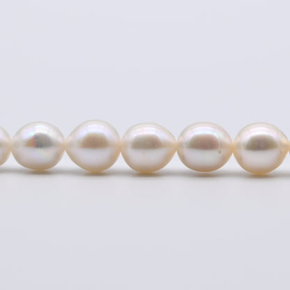 7.5-8mm Freshwater Pearls, Off Round Pearl Beads in White Color, Nice Luster in Full Strand SKU# NRD020