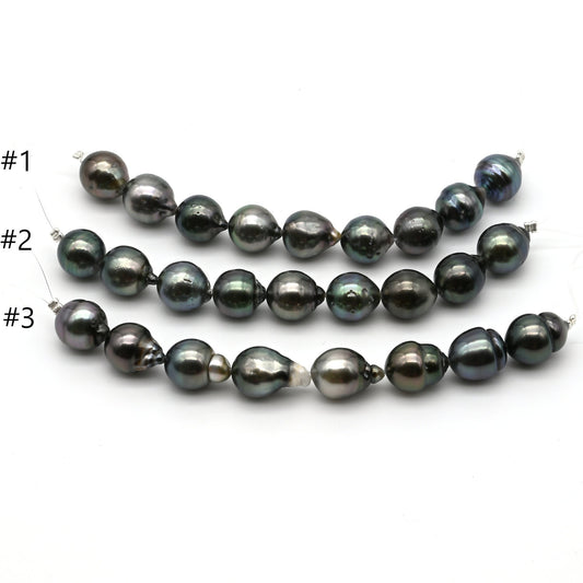 Tahitian Pearl Drop Shape Strand 9.5-10mm, For Jewelry Making Necklace and Bracelet, High Luster, SKU# 001TPS