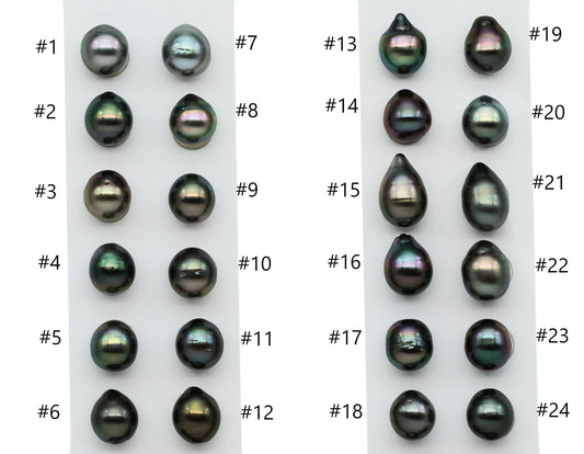 Single Black Tahitian Pearl Undrilled Tear Drops, Loose Peacock with High Luster, For Jewelry Making, 9.5-10mm, No Hole, SKU# 1011TH