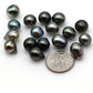 Undrilled Tahitian Pearl Loose Teardrop Black Pearl, Beautiful Color with High Luster, For Jewelry Making, Blemishes, 8-8.5mm, SKU# 1005TH