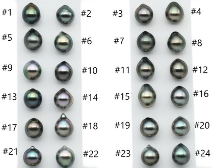 Single Tahitian Pearl Loose Undrilled Teardrops, High Luster, For Jewelry Making, Light Color, 9.5-10mm, No Hole, SKU# 1012TH