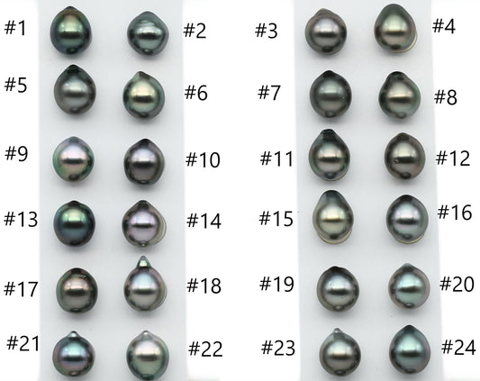 Single Tahitian Pearl Loose Undrilled Teardrops, High Luster, For Jewelry Making, Light Color, 9.5-10mm, No Hole, SKU# 1012TH