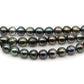 Tahitian Large Hole Pearls, Black Pearl, Near Round, Teardrop, Oval Big Hole with 2mm Hole in 9.5-10mm, High Luster, SKU# 1016TH