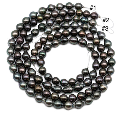 Tahitian Pearl Teardrop strand showing all three strands.