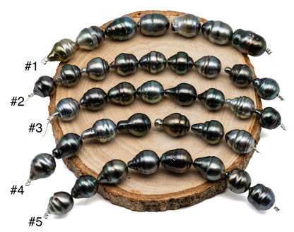 Tahitian Pearls in Multi-color Teardrop Circled with Extremely Nice Luster and Blemishes, 10-11mm in 4 Inches Strand, SKU # 1064TH