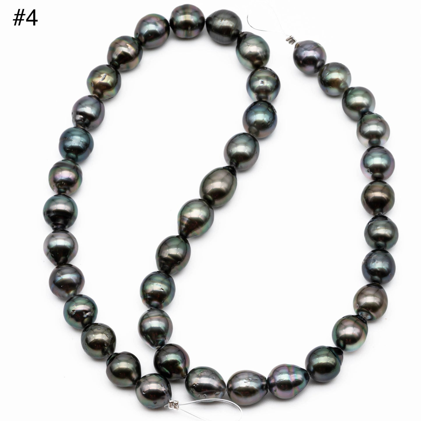 9-9.5mm Tahitian Pearl, Near Round Natural Pearl Strand with High Luster, For Jewelry Making,  SKU # 1043TH