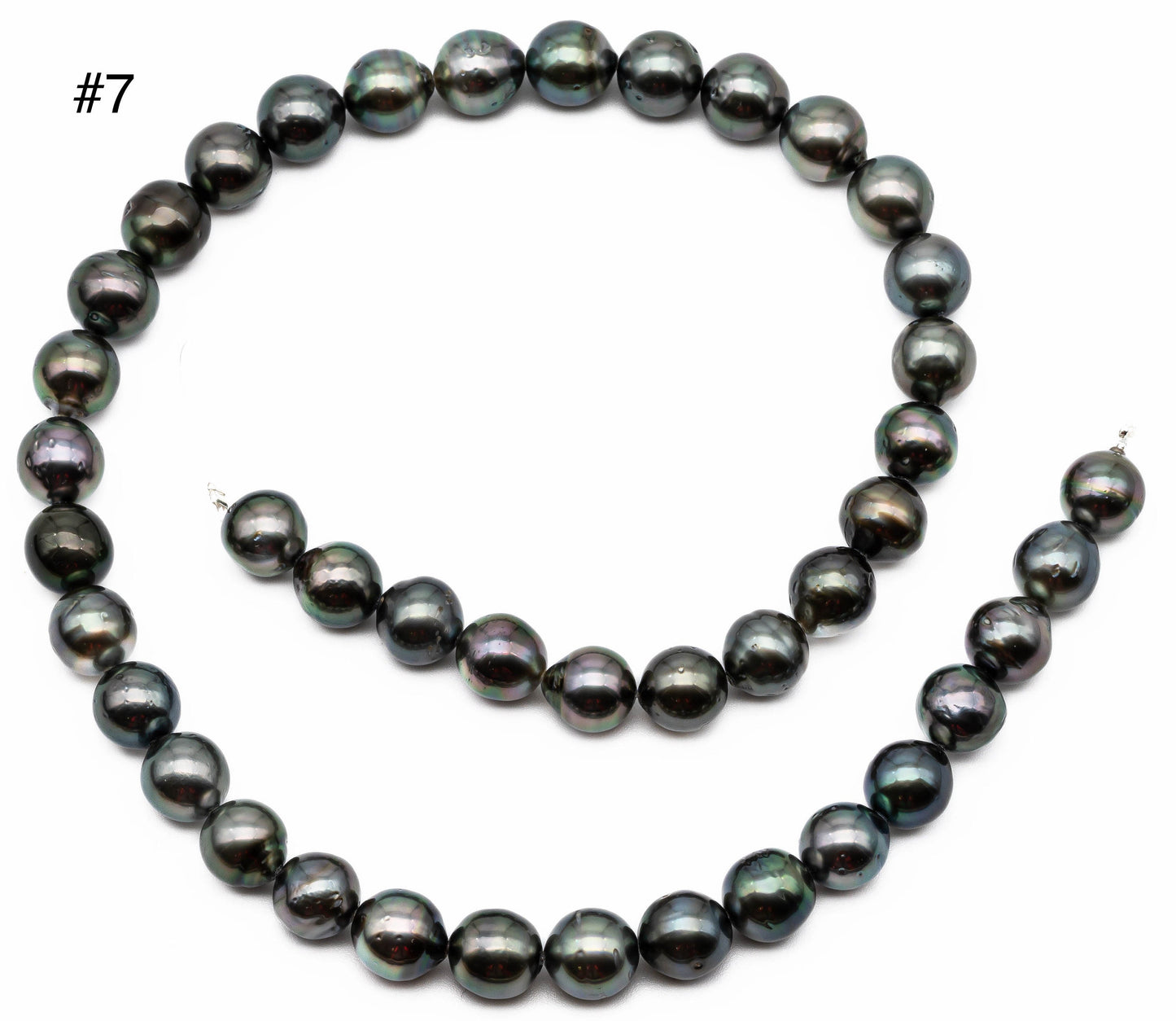 9-9.5mm Tahitian Pearl, Near Round Natural Pearl Strand with High Luster, For Jewelry Making,  SKU # 1043TH