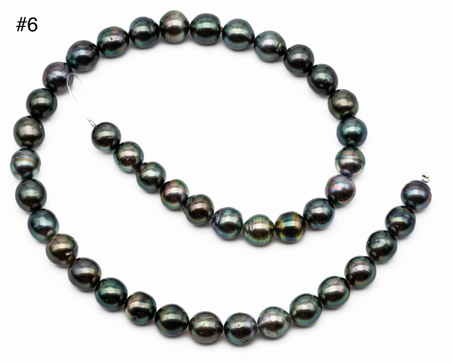 9-9.5mm Tahitian Pearl, Near Round Natural Pearl Strand with High Luster, For Jewelry Making,  SKU # 1043TH