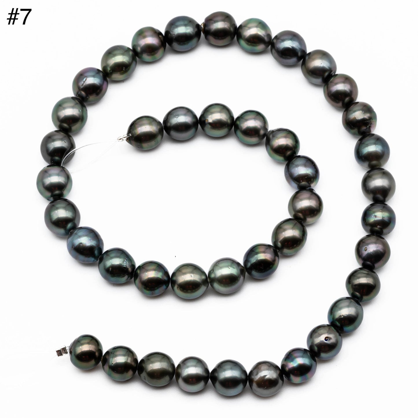 Tahitian Pearl Strand, Near Round or Drop Shape Natural Pearl Strand with High Luster, For Jewelry Making, 9-9.5mm, SKU # 1044TH