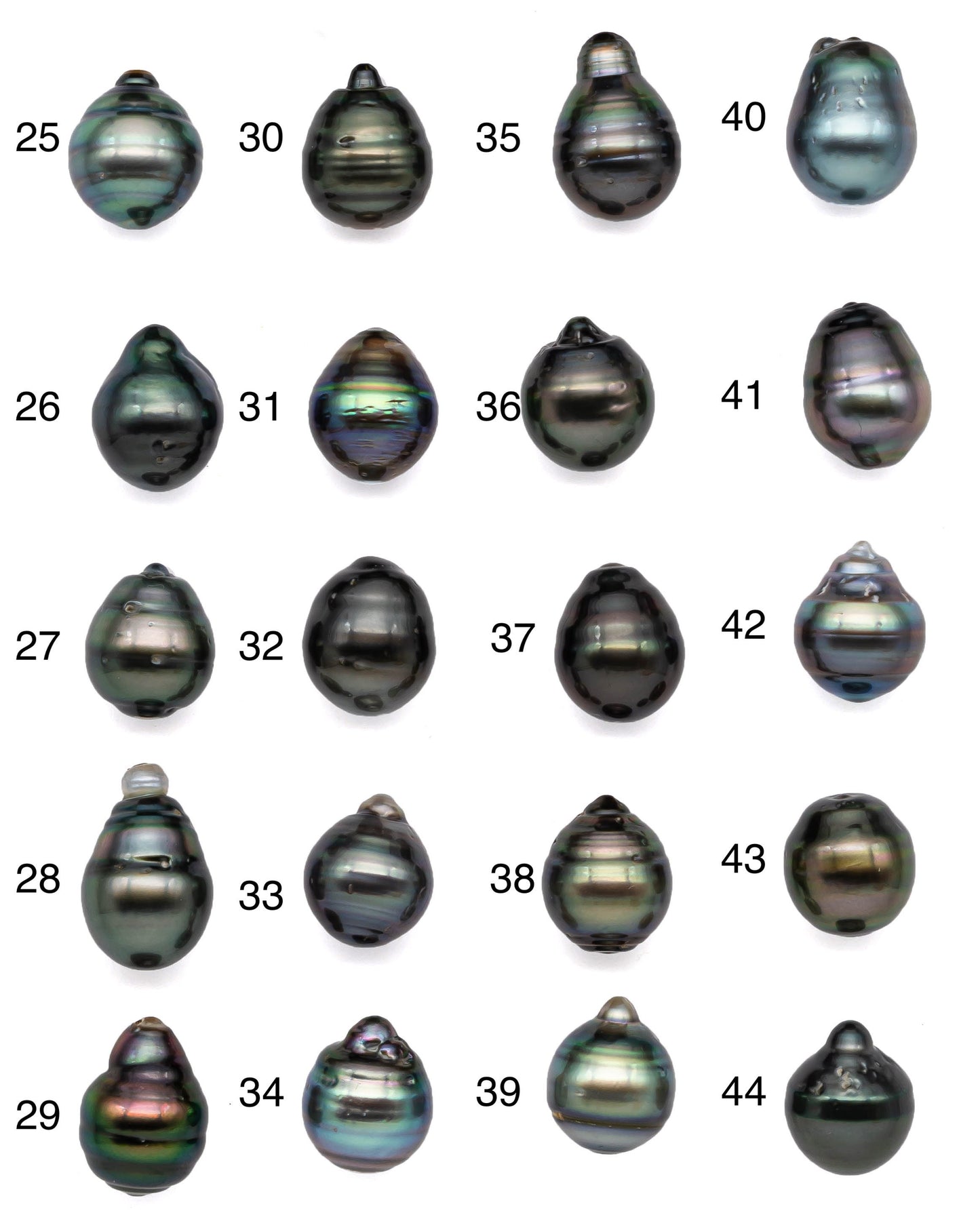 Single Black Tahitian Pearl Drops in Natural Color with High Luster and Blemishes, One Piece Undrilled Pearls, SKU# 1076TH
