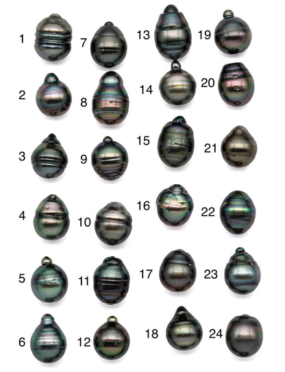 One Piece Tahitian Pearl Teardrop Circle with Extremely Nice Luster and Blemishes, Undrilled Loose Pearl in 11-11.5mm, SKU#1077TH