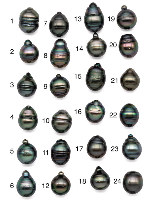 One Piece Tahitian Pearl Teardrop Circle with Extremely Nice Luster and Blemishes, Undrilled Loose Pearl in 11-11.5mm, SKU#1077TH