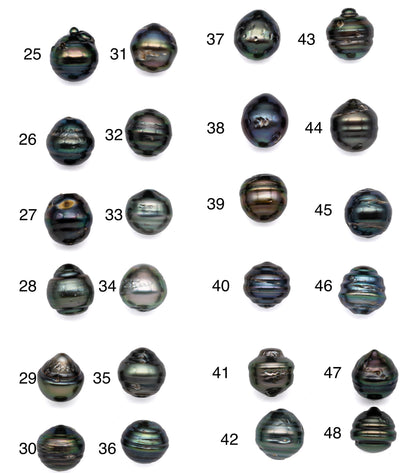 Individual Tahitian Pearl Circle Teardrops with Nice Luster and Blemishes, Loose Single Piece for making Pendent 11-11.5mm, SKU#1078TH