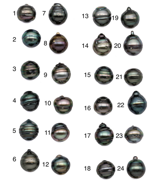 Single Black Pearl Undrilled Natural Color Teardrop High Luster and Blemishes, Loose One Piece Tahitian Pearl in 11-11.5mm, SKU#1082TH