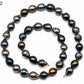 Black Tahitian Pearl, Circle Drops Pearl Stand with High Luster and Blemishes, For Jewelry Making, 9-9.5mm Full Strand, SKU# 1057TH