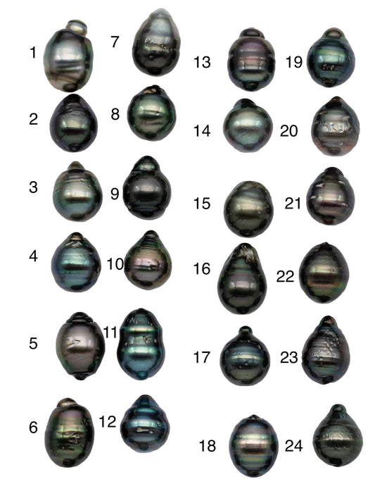 Single Drop Tahitian Pearl Natural Peacock Color Beautiful Luster and Blemishes, One Piece Loose Undrilled Pearl in 11-11.5mm, SKU#1084TH