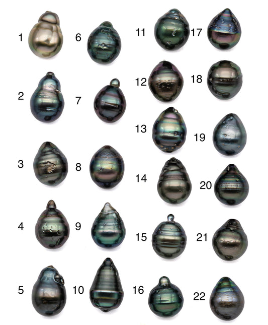 Single Baroque Tahitian Pearl Drop Natural Color Beautiful Luster and Blemishes, One Piece of Loose Pearl Undrilled in 11-11.5mm, SKU#1086TH