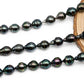 Circle Tahitian Pearl Teardrop Baroque with Very Nice Luster and Blemishes, Full Strand Pearl Beads in 10-11mm, SKU#1062TH