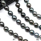 Tahitian Pearl Drops and Near Round Natural Light or Dark Color Beautiful Luster and Blemishes, Full Strand Pearl Bead 8.5-9mm, SKU#1068TH
