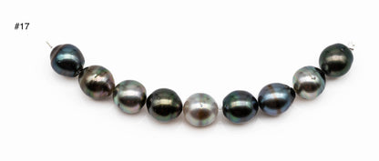 10-11mm Tahitian Pearl Near Round with Extremely Nice Luster and Blemishes, Natural Color Pearl Bead on 4 Inches Strand, SKU#1095TH