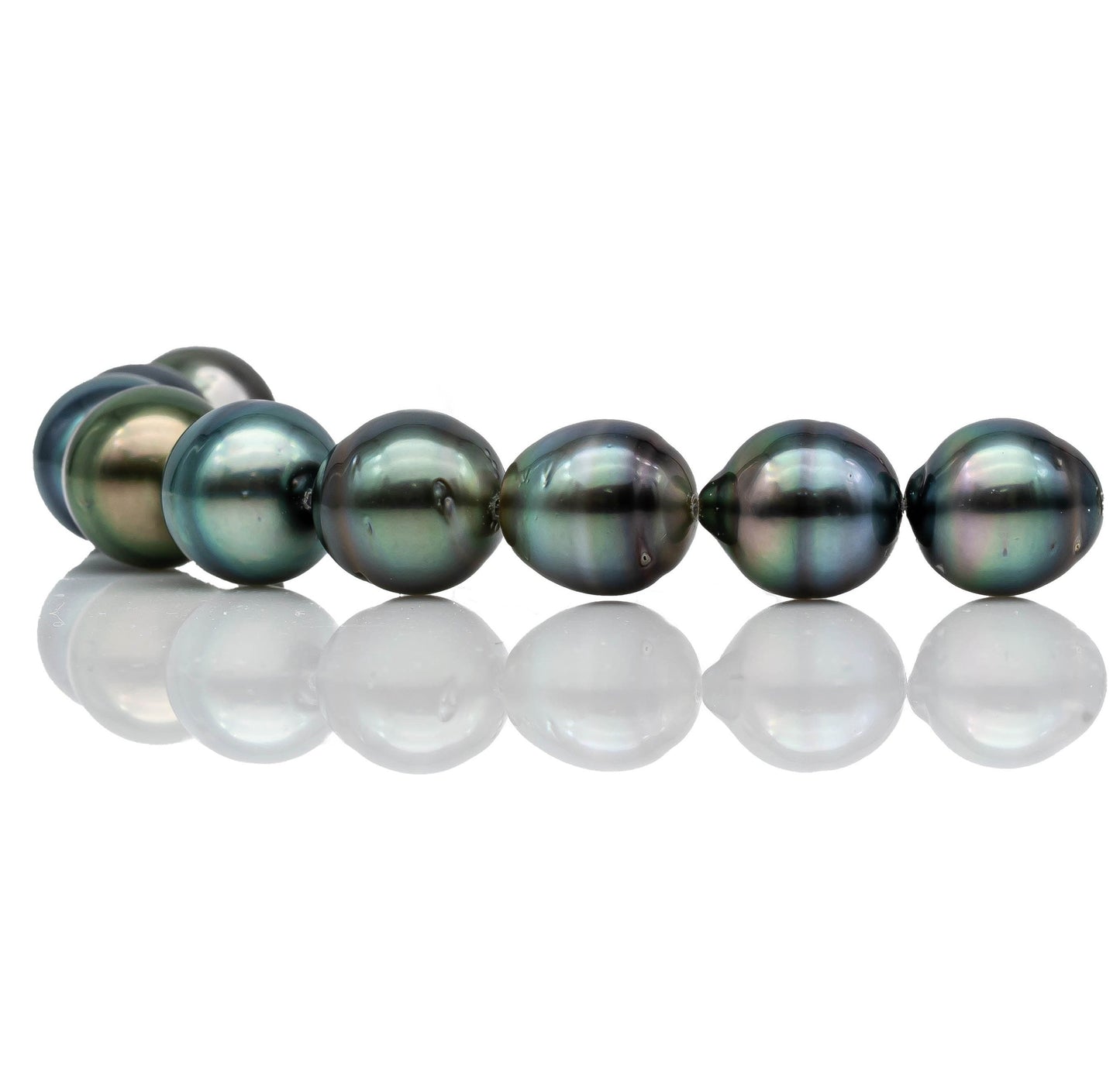 10-11mm Tahitian Pearl Near Round with Extremely Nice Luster and Blemishes, Natural Color Pearl Bead on 4 Inches Strand, SKU#1095TH