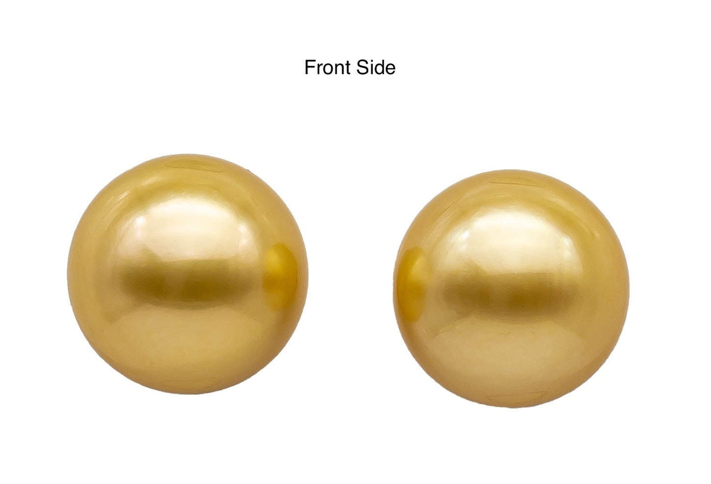 AAA Golden South Sea Pearl Round Pair for Making Earring Stud, Natural Color with Extremely Nice Luster and Clean Surface, 12mm, SKU#1093GS