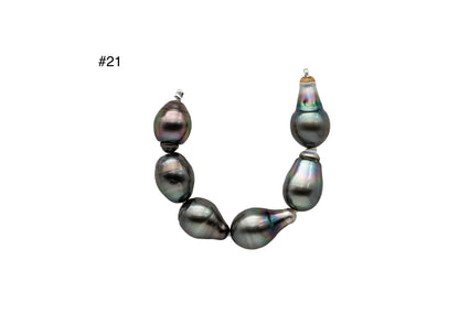 Multicolor Tahitian Pearl Near Round or Tear Drops with Blemishes and Extremely Nice Luster, Natural Color Pearl Beads, 10-11mm SKU#1106TH