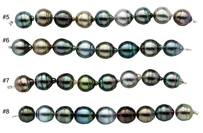 Multicolor Tahitian Pearl Near Round or Tear Drops with Blemishes and Extremely Nice Luster, Natural Color Pearl Beads, 10-11mm SKU#1106TH