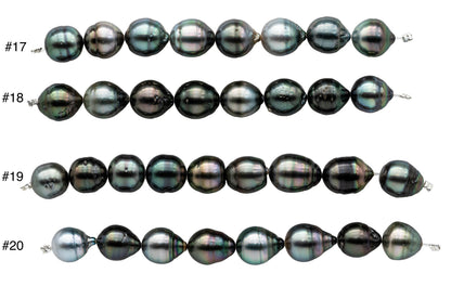 Multicolor Tahitian Pearl Near Round or Tear Drops with Blemishes and Extremely Nice Luster, Natural Color Pearl Beads, 10-11mm SKU#1106TH